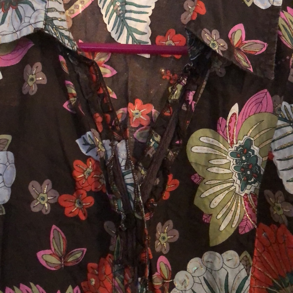 Cotton Short Sleeve Blouse - Picture 2 of 4